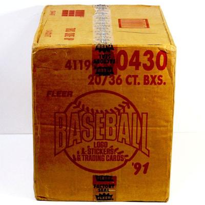 1991 Fleer Baseball Factory Sealed Case w/20 Wax Boxes 41199-00430