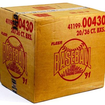 1991 Fleer Baseball Factory Sealed Case w/20 Wax Boxes 41199-00430