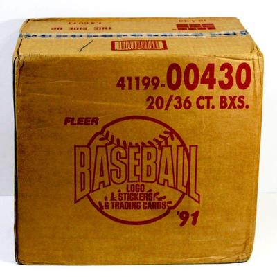 1991 Fleer Baseball Factory Sealed Case w/20 Wax Boxes 41199-00430