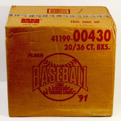 1991 Fleer Baseball Factory Sealed Case w/20 Wax Boxes 41199-00430