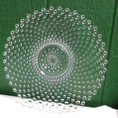 Lot 28 - Round Clear Glass Hobnail Platter