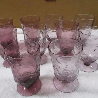 Lot 34 - Set Of 10 Antique Amethyst Water Goblets