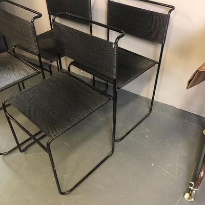  Lot #229 Mid-Century Black Spaghetti Chairs set of 4