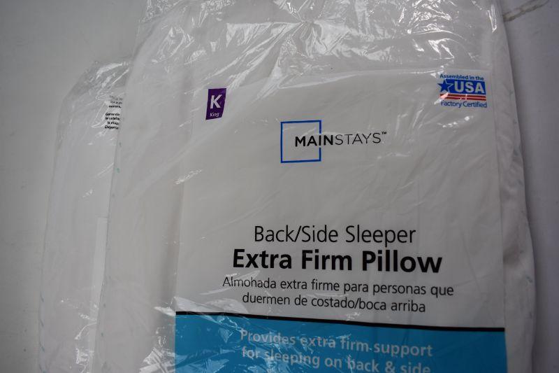 Mainstays Extra Firm Pillow, Set of 2, King - New