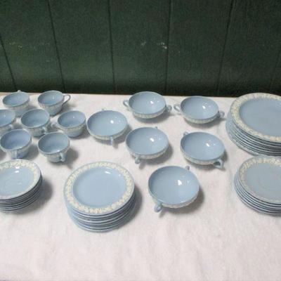 Lot 42 - Wedgwood China Set - Embossed Queen's Ware