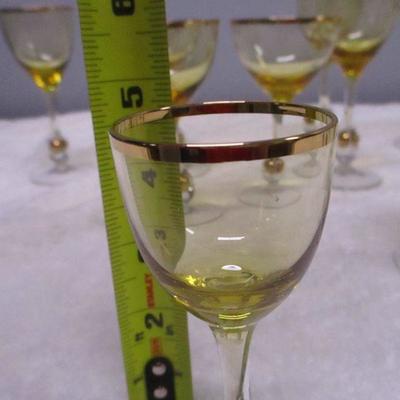 Lot 52 - 15 Piece Italian Amber Cocktail Glasses - Blown Glass 