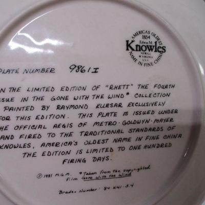 Lot 62 - Lot of 4 - Gone With The Wind Plates - Knowles - COAs 