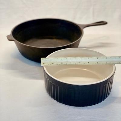 Cast Iron Pan and Emile Henry Dish