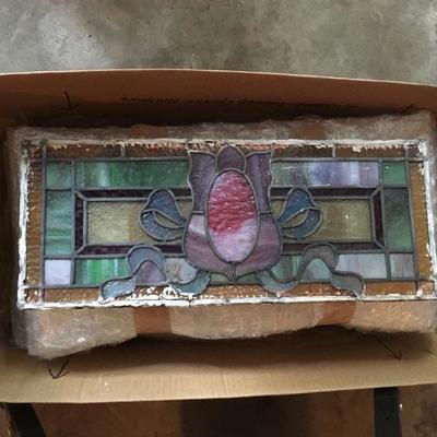 Antique Stained Glass, Transom (2 Pieces)