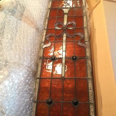 Antique Stained Glass, Side Door Windows (2 Pieces)