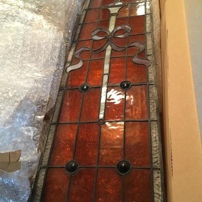 Antique Stained Glass, Side Door Windows (2 Pieces)