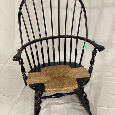 Rocking chair with wicker seat