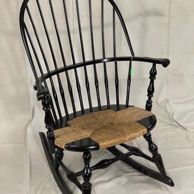 Rocking chair with wicker seat