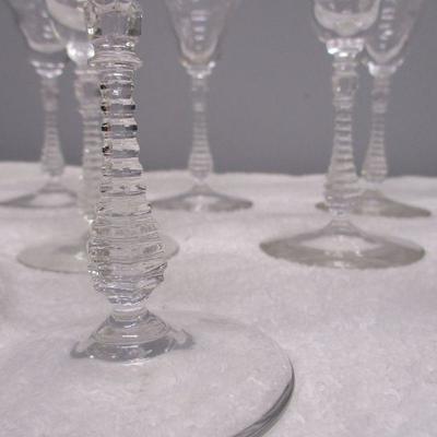 Lot 83 - 12 Stems Antique Cut Glass Wine Glasses