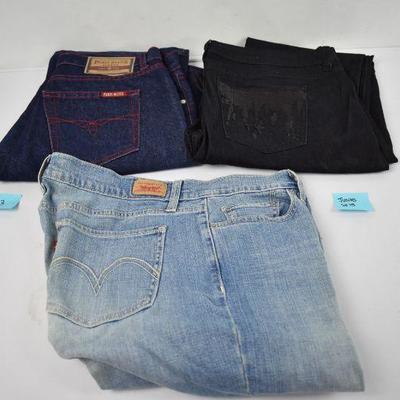 3 Women's Jeans: Paris Blues Size 13, Black Size 15, Levi's Size 15 |  