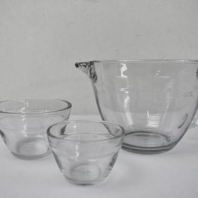 Pampered Chef Glass Batter Bowl/ 8cup Measuring Cup 