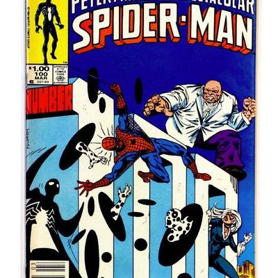 Peter Parker Spectacular SPIDER-MAN #100 Black Cat Kingpin 1985 Marvel Comics