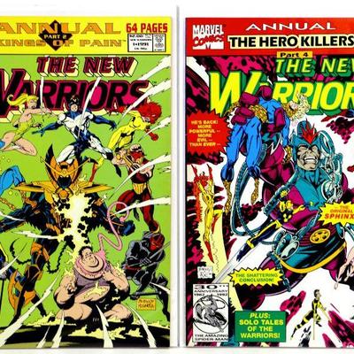 The NEW WARRIORS Annual #1 #2 Comic Books Set 1991-92 Marvel Comics
