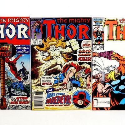 THOR #369 #392 #393 Copper Age Comic Book Set 1986-88 Marvel Comics