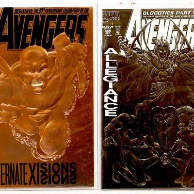 AVENGERS #360 #369 Copper & Silver Foil Cover Issues - 1993 Marvel Comics