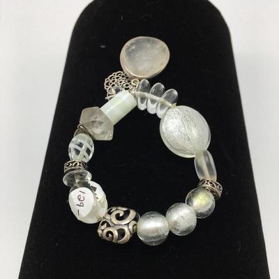 Lot 9 - Crystal, Pearl, Glass and Sterling Necklace & Bracelet