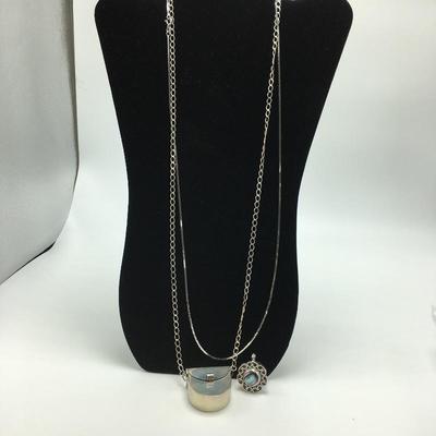 Lot 11 - Sterling Purse and Box Pendants and Necklaces 