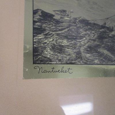 Lot 18 - Lionel Barrymore Gold Foil Etching Print - Nantucket 