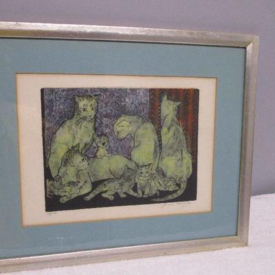 Lot 19 - Cat Picture Signed & Numbered By Artist