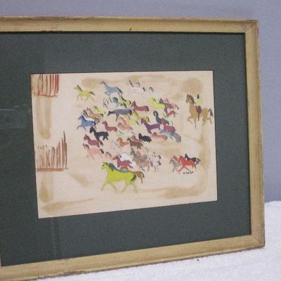 Lot 21  -  Water Color Painting - Horses