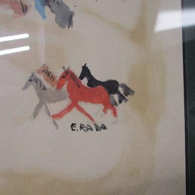 Lot 21  -  Water Color Painting - Horses