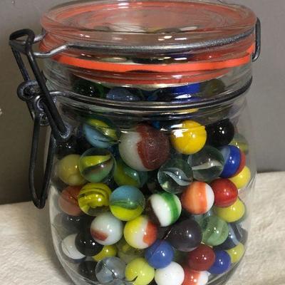 Lot #136 Jar of Marbles 