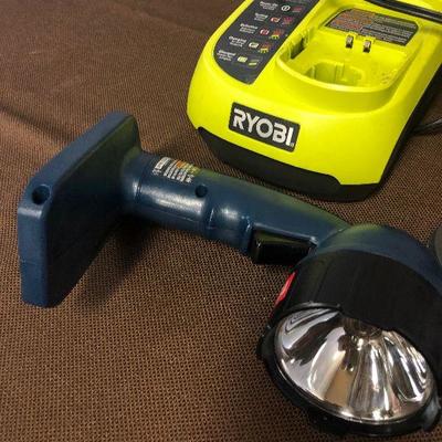 Lot #147 Ryobi Flashlight and charger 18Volt Lithium 
