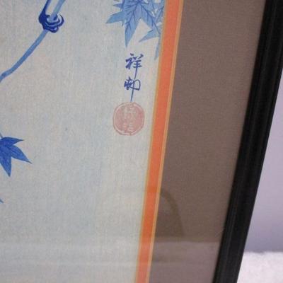 Lot 28 - Japanese Blue Bird Picture