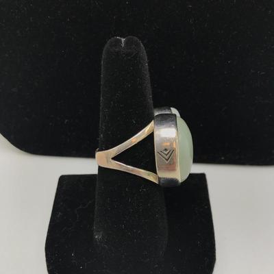 Lot 25 - Glass Bead Necklace And Sterling Ring