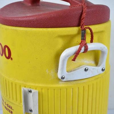 5 Gallon Igloo Drinking Water Cooler, Yellow & Red