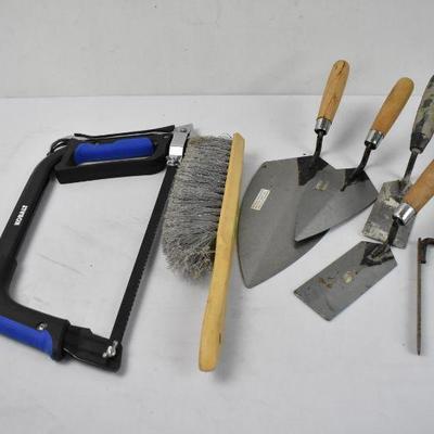 Trowels, Hacksaw, and Bench Brush