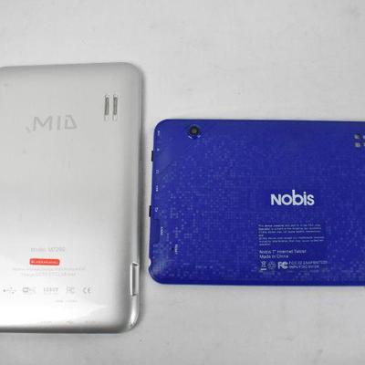 Two Tablets & Three Covers - Untested, No Charger