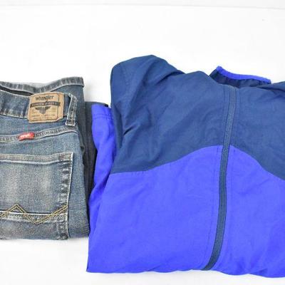 Wrangler Jeans 30x30 & Starter Adult M Jacket