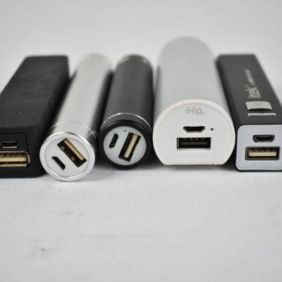 Power Bank Device Chargers, Qty 5. Untested.
