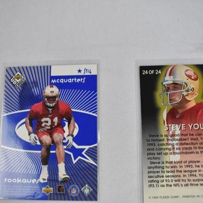 2 Football Cards: Steve Young 49ers 1994, Young/McQuarters 1988