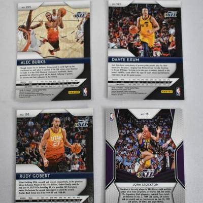 4 Basketball Cards: Utah Jazz Panini Prizm Burks, Exum, Gobert & Stockton
