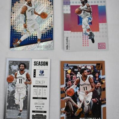 4 Basketball Cards: Mike Conley Memphis Grizzlies 2016-2017-2018