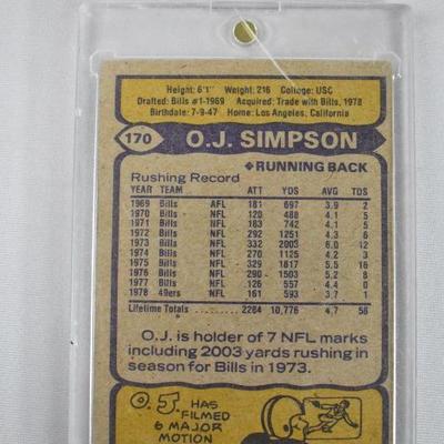 O.J. Simpson 49ers Card With Plastic Protector