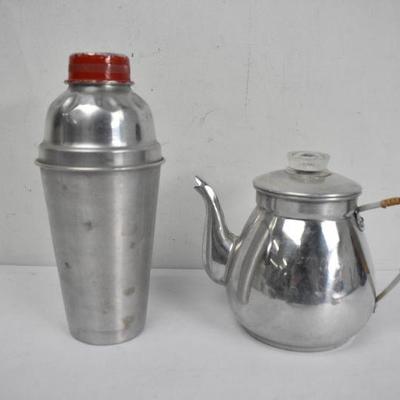 Vintage Metal Drink Mixer & Teapot