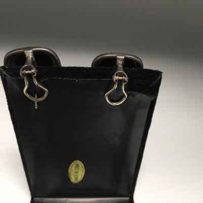 Lot 29 - Sterling Onyx Bracelet & Earrings 