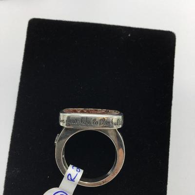 Lot 35 - Coral Necklace & Silver and Wood Ring