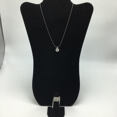 Lot 36 -  New Sterling and CZ Necklace & Ring