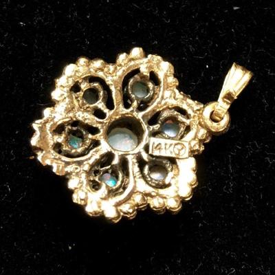 Lot 38 - 14k Gold Necklace & Opal Pendant