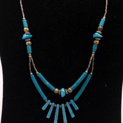 Lot 40 - Necklace, Earrings & Sterling Bracelet