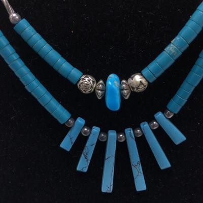 Lot 40 - Necklace, Earrings & Sterling Bracelet